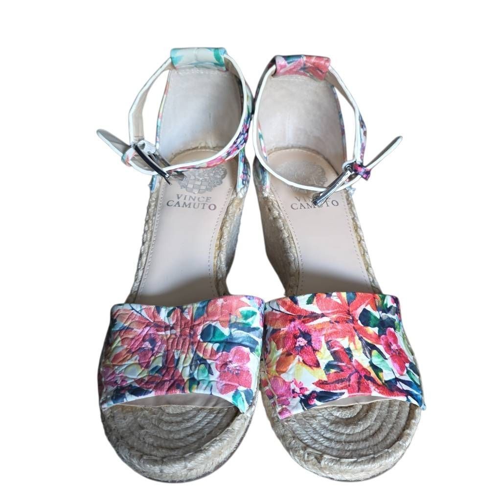 Vince Camuto Vince Camuto Women's Size 7 Pink Floral Leera Espadrille Wed Size US 7 / IT 37 - 2 Thumbnail