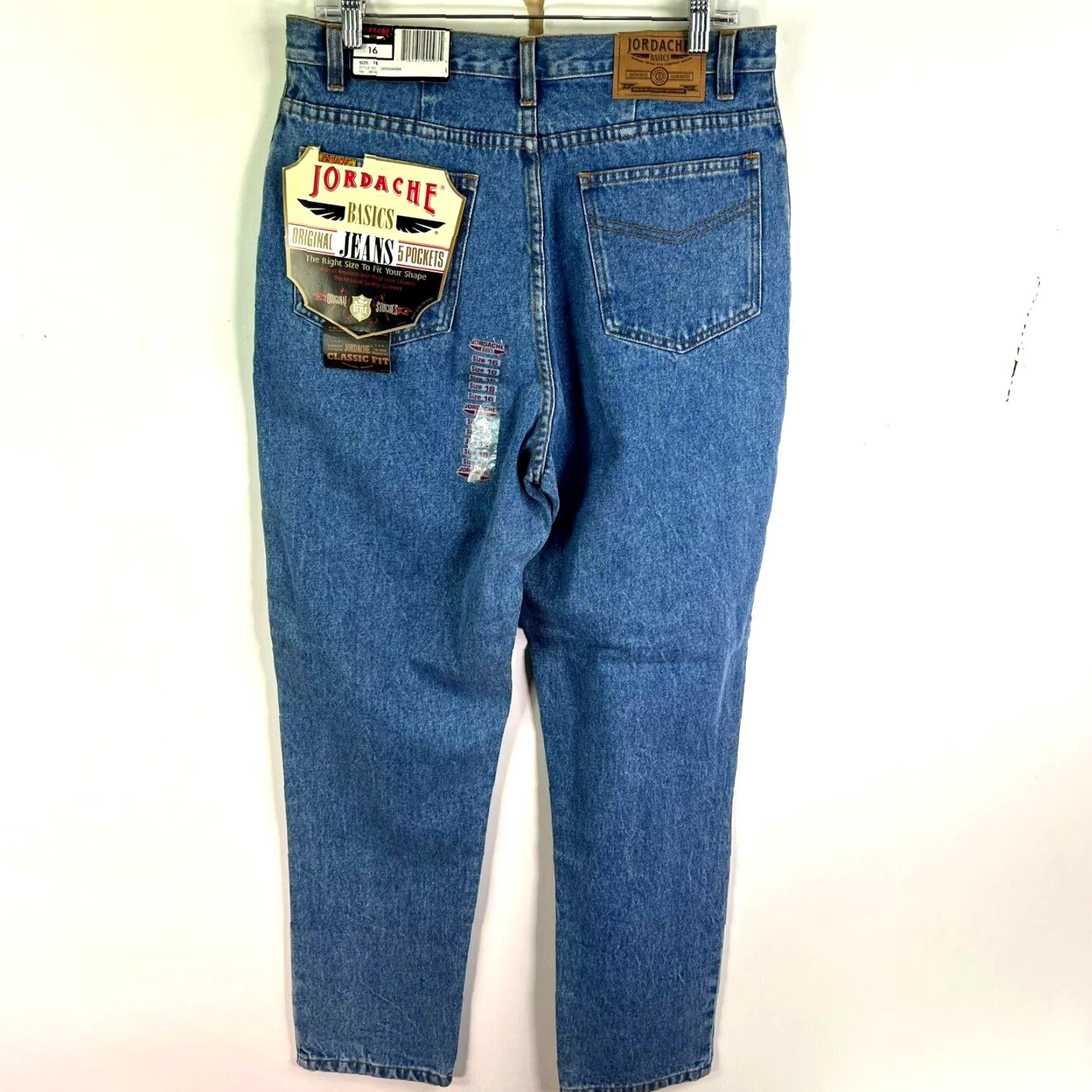 Jordache VINTAGE Jordache Classic Fit Denim Jeans Womens Size 16 32x30 Blue High Rise Straight Cotton 80s 90s USA Size 38" / US 16 / IT 52 - 2 Thumbnail