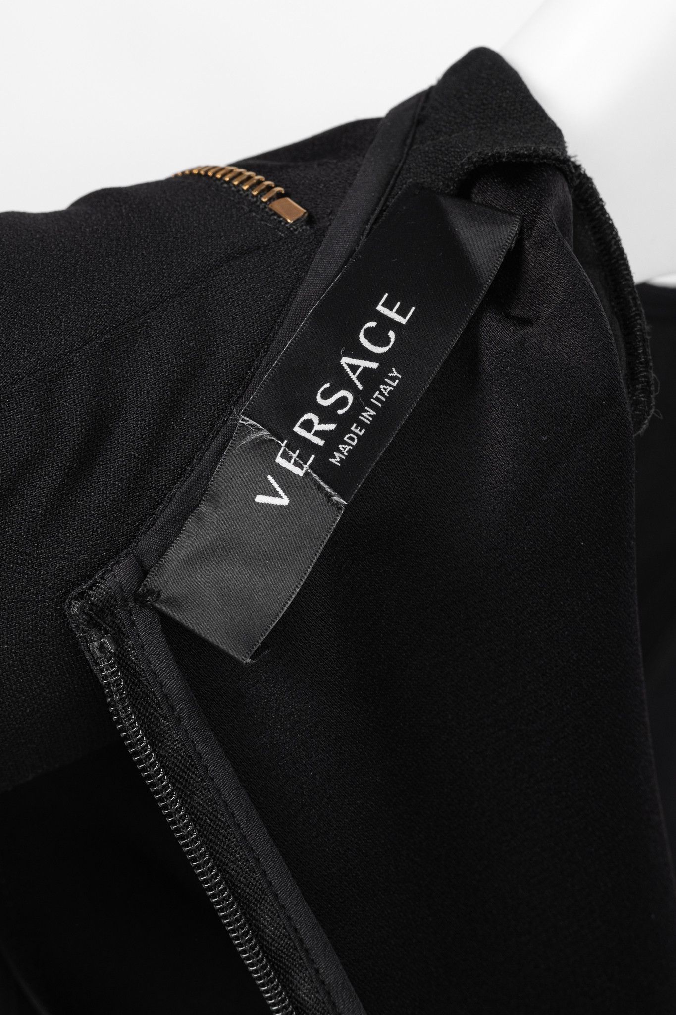 Versace Versace PF20 Black Envers Satin Safety-Pin Short Dress Size XS / US 0-2 / IT 36-38 - 9 Thumbnail