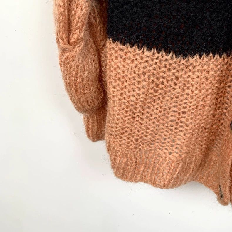 Loewe Loewe Black horsehair V-neck single row knit cardigan coat Size S / US 4 / IT 40 - 4 Thumbnail