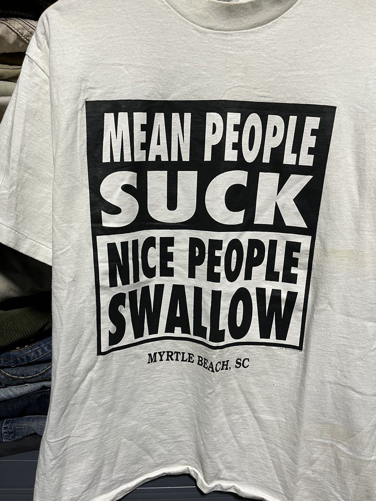 Vintage VINTAGE MEAN PEOPLE SUCK NICE PEOPLE SWALLOW PORNSTAR TEE Size US L / EU 52-54 / 3 - 6 Thumbnail