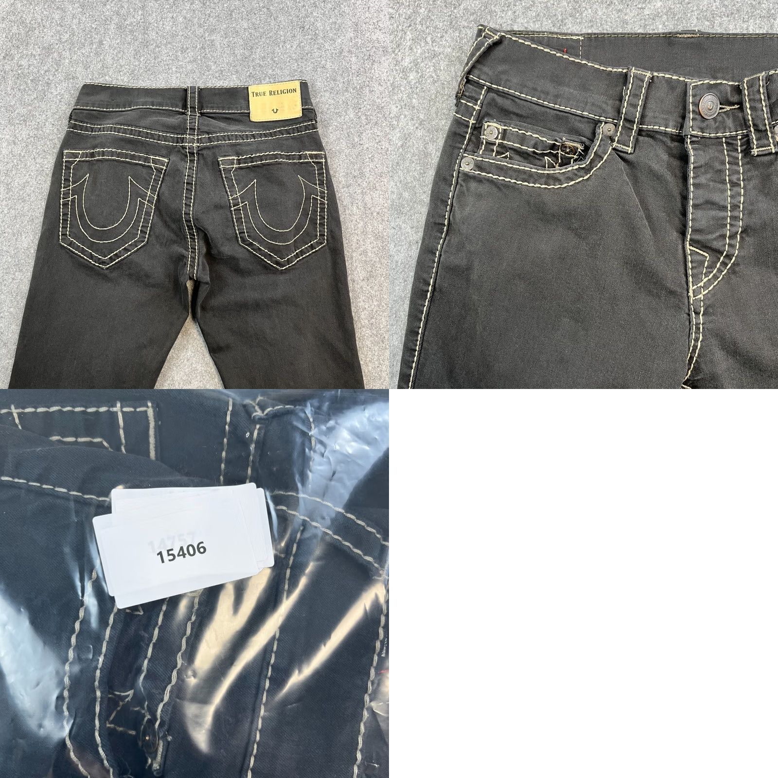 True Religion True Religion Jeans Slim Bootcut Womens 8 Denim Black 5-Pocket Design Leather Logo Button Zipper Regular Inside Leg 30in Vintage No Size 30" / US 8 / IT 44 - 9 Thumbnail
