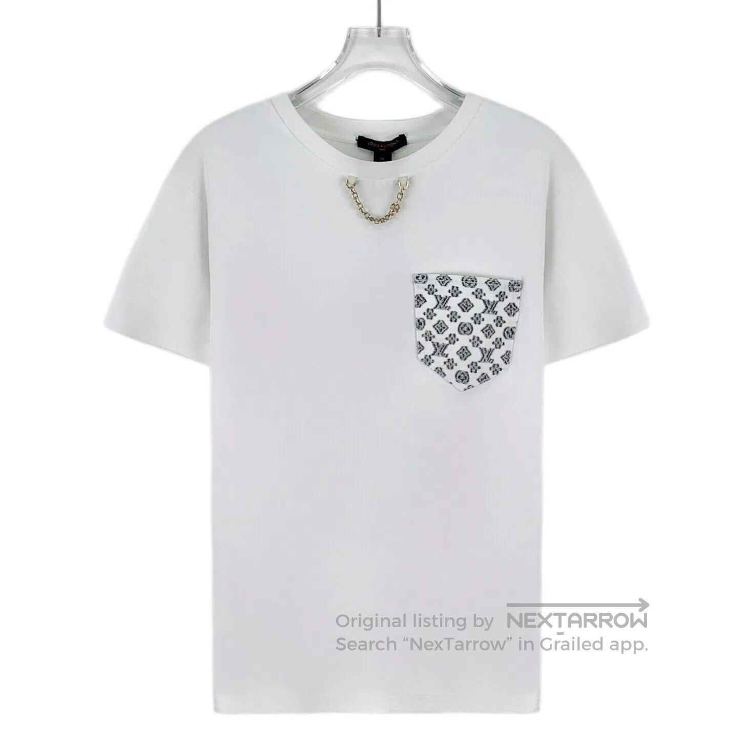 Louis Vuitton Louis Vuitton White pocket old print cotton round neck sho Size US M / EU 48-50 / 2 - 1 Thumbnail