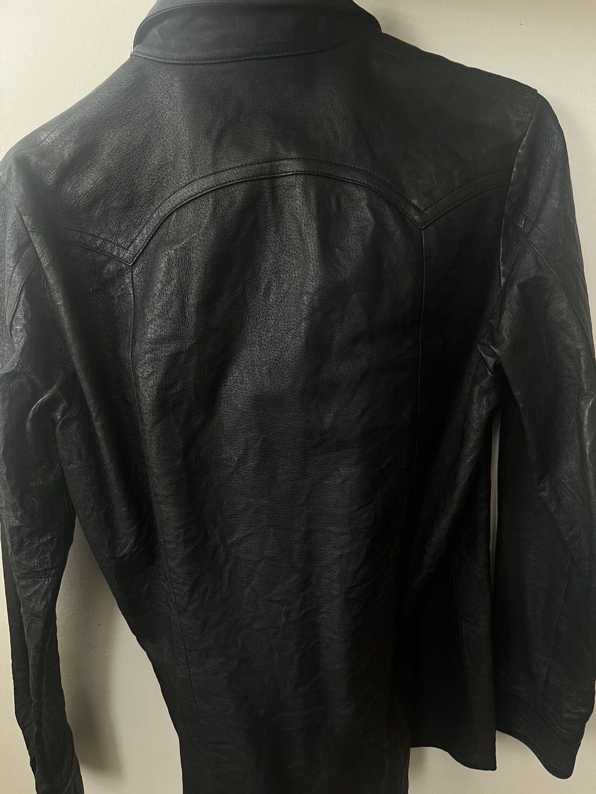 Diesel Diesel 100% Leather Shirt Jacket Western Snap Shirt Size US S / EU 44-46 / 1 - 9 Thumbnail