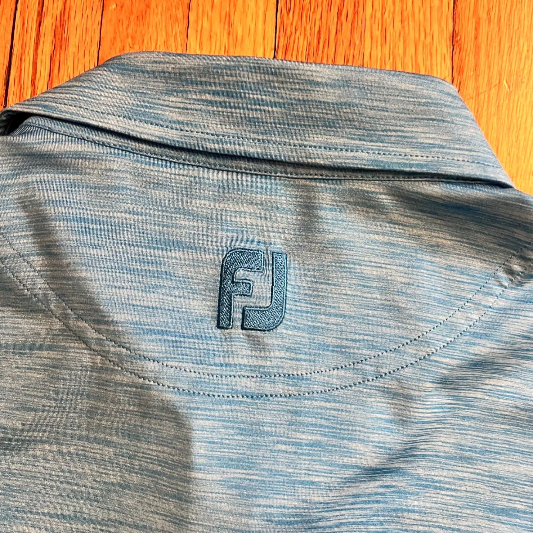 Footjoy Footjoy Polo Shirt Mens Medium Performance Golf Blue Heathered Size US M / EU 48-50 / 2 - 4 Thumbnail
