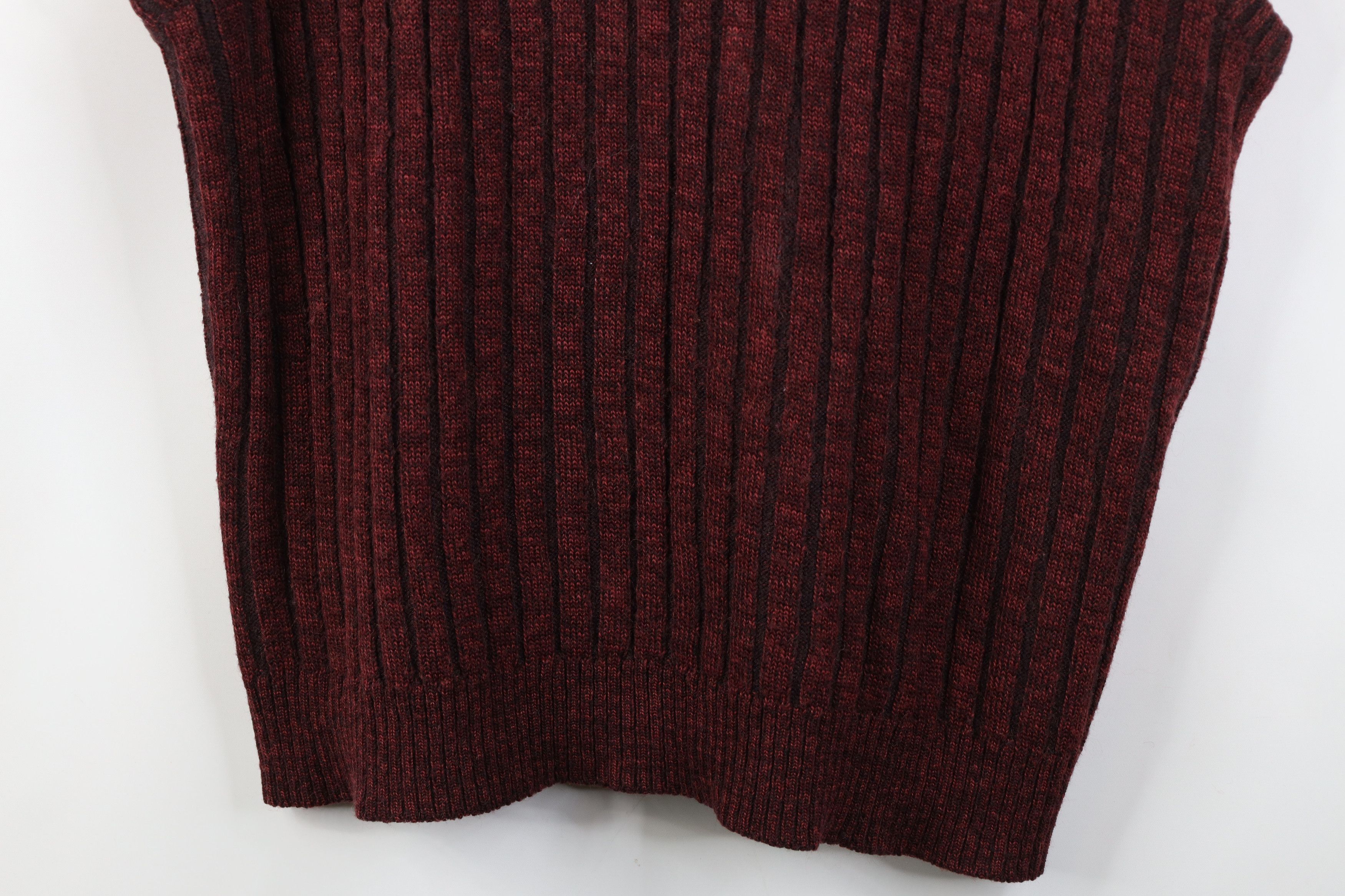 Vintage Vintage 90s Streetwear Blend Ribbed Knit Sweater Vest Red Size US L / EU 52-54 / 3 - 3 Thumbnail
