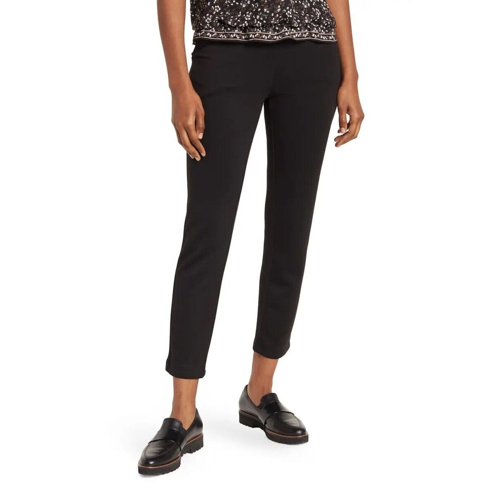 The Unbranded Brand Max Studio Women Black Knit Slim Cropped Trousers Waist 35 Size 35" - 1 Thumbnail