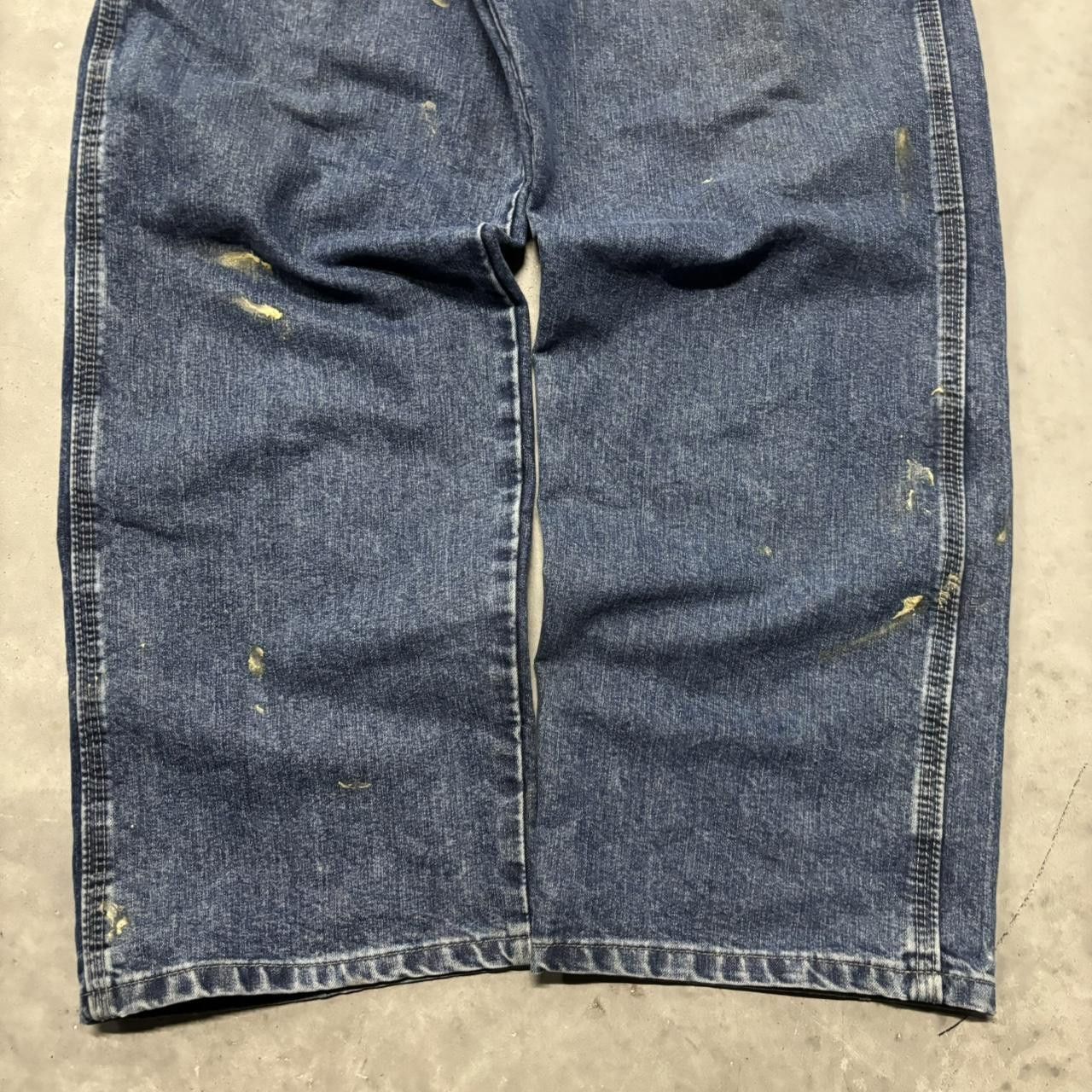 Japanese Brand × Vintage Crazy Vintage Y2K/2000s Baggy Grunge Dark Wash Carpenter Skater Denim Jeans! Size US 38 / EU 54 - 6 Thumbnail