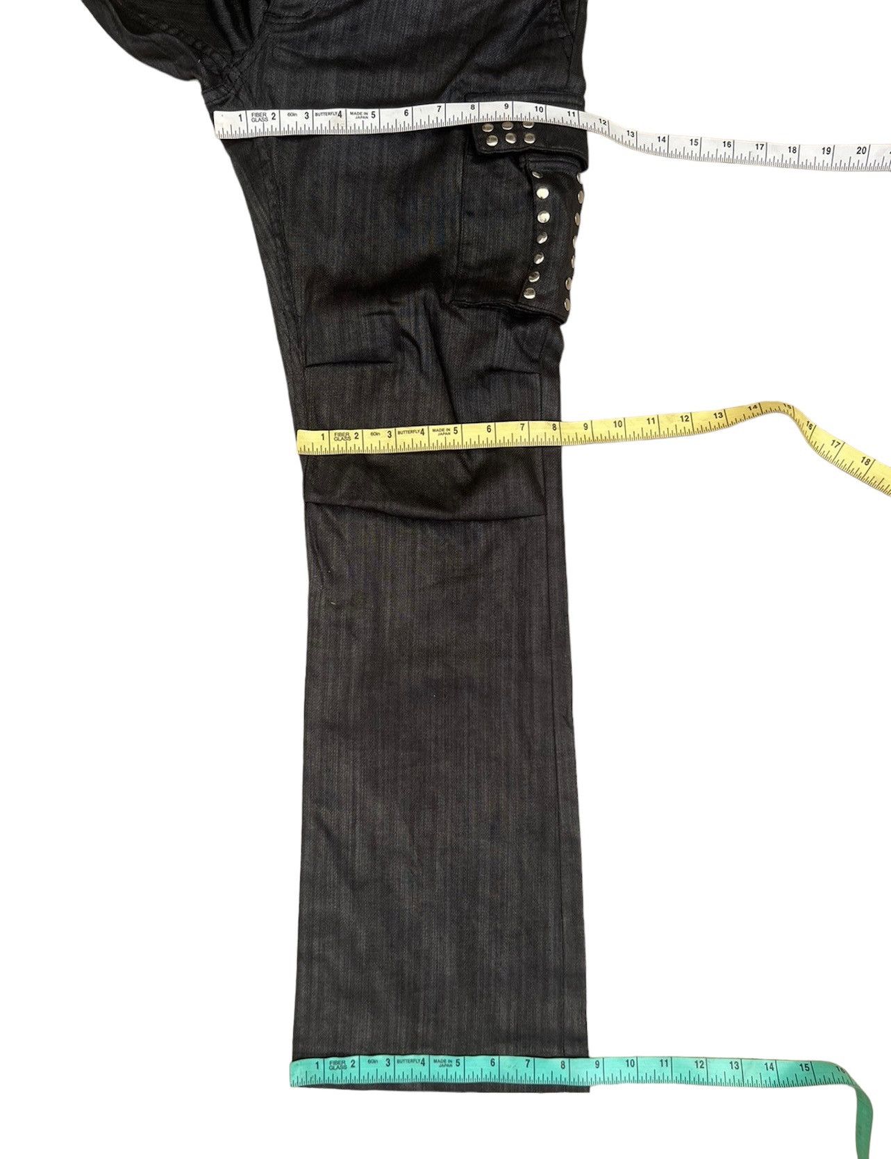 Man Of Moods Man Of Moods Japan Waxed Black Cargo Flare Trouser Pant Size US 30 / EU 46 - 4 Thumbnail