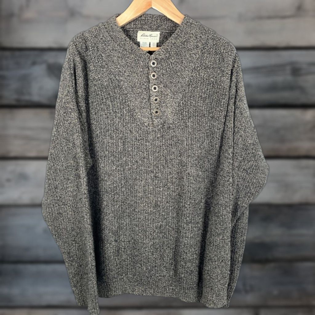 Eddie Bauer VINTAGE Eddie Bauer Sweater Henley Mens XL 2XL Green Cotton Knit Crew Neck Heavyweight Oversized 90s Retro Preppy Casual Size US XXL / EU 58 / 5 - 1 Thumbnail