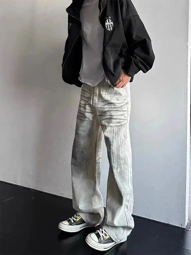 Japanese Brand Vintage washed and dirty dyed street hip hop y2k jeans Size US 30 / EU 46 - 2 Thumbnail