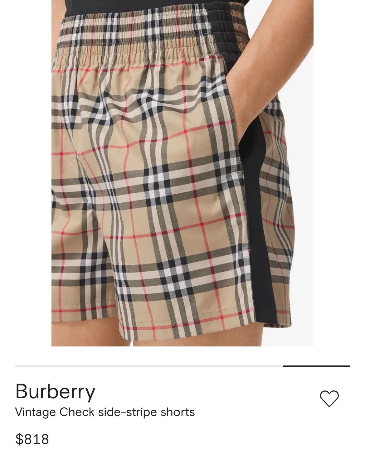 Burberry BURBERRY Vintage Check side-stripe shorts Size 26" / US 2 / IT 38 - 4 Thumbnail