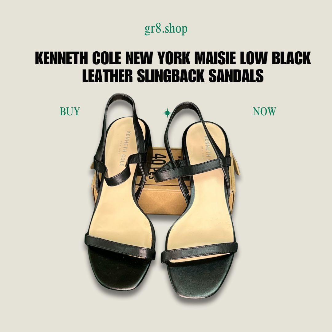 Kenneth Cole Kenneth Cole New York Maisie Low Black Leather Slingback San Size US 8 / IT 38 - 1 Thumbnail