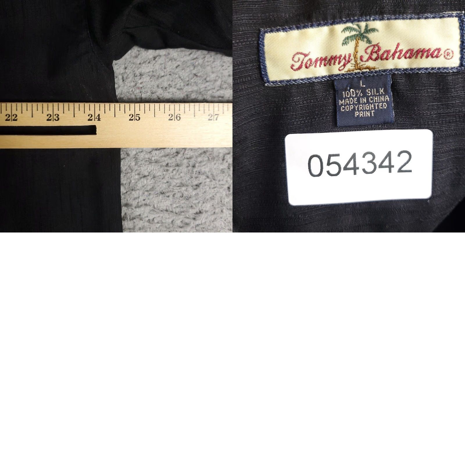 Tommy Bahama VINTAGE Tommy Bahama Mens Large Black Hawaiian Shirt Short Sleeve Floral Silk Casual Beach Tropical Size US L / EU 52-54 / 3 - 8 Thumbnail