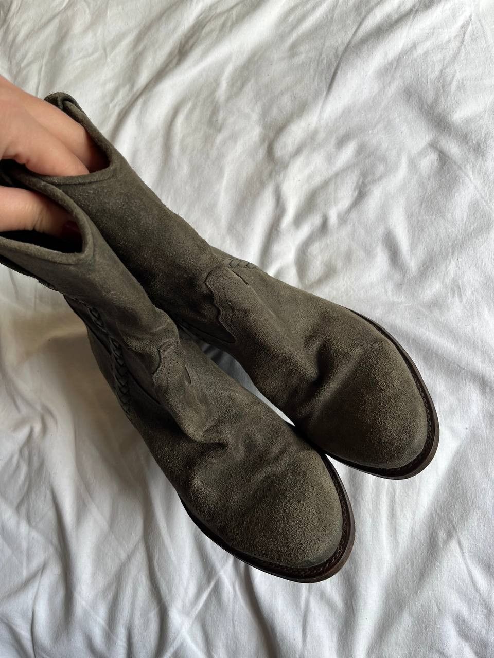 Sendra Sendra gray suede vintage above ankle cossacks biker boots Size US 9 / IT 39 - 5 Thumbnail