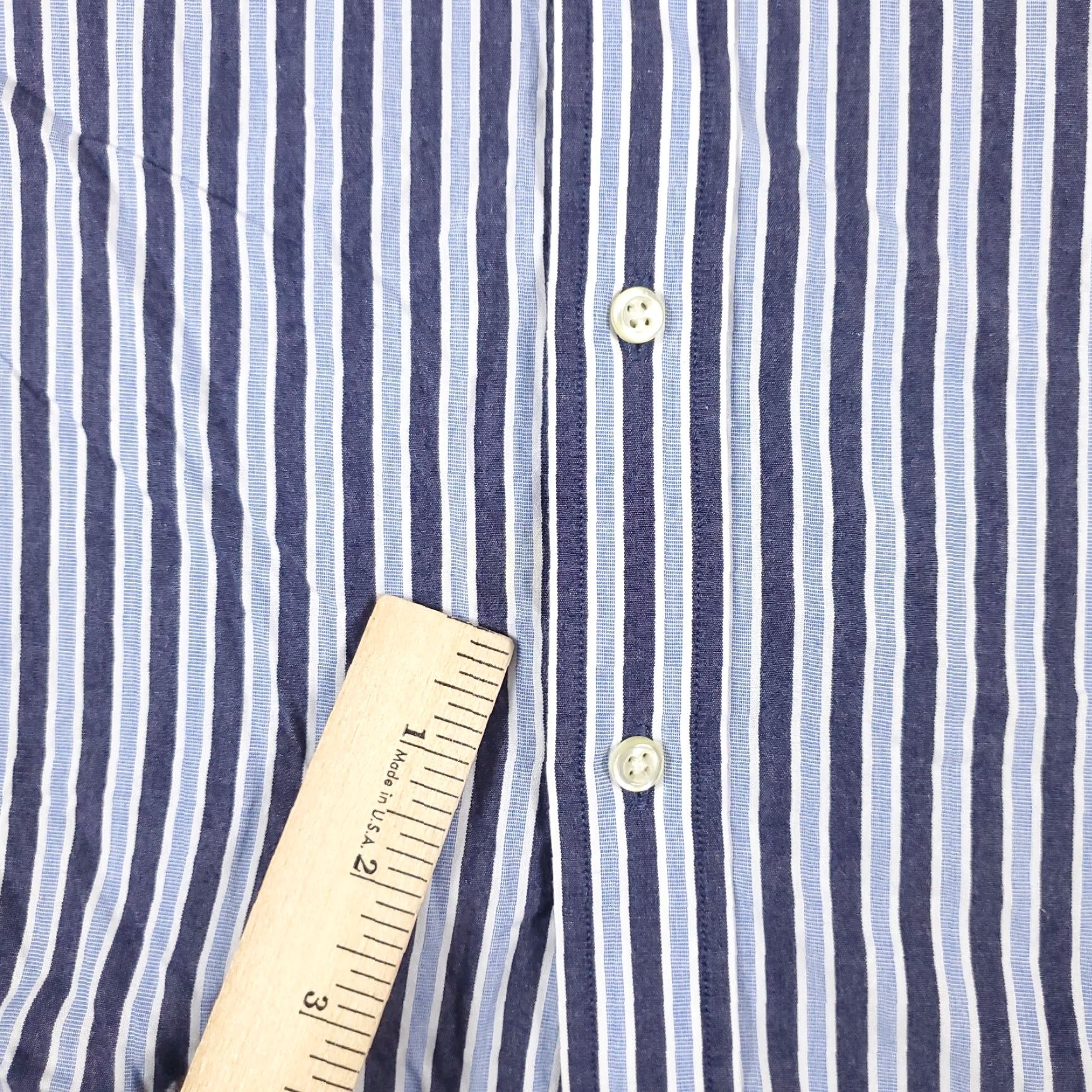 Tommy Hilfiger Tommy Hilfiger Blue Striped Dress Shirt Mens Size 15 Long Sleeve Button Up Casual Classic Size 40R - 3 Thumbnail