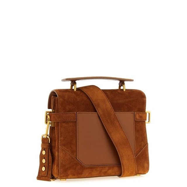 Balmain BALMAIN B-Buzz 23 Brown Suede Top Handle Bag New & Authentic Size ONE SIZE - 2 Thumbnail
