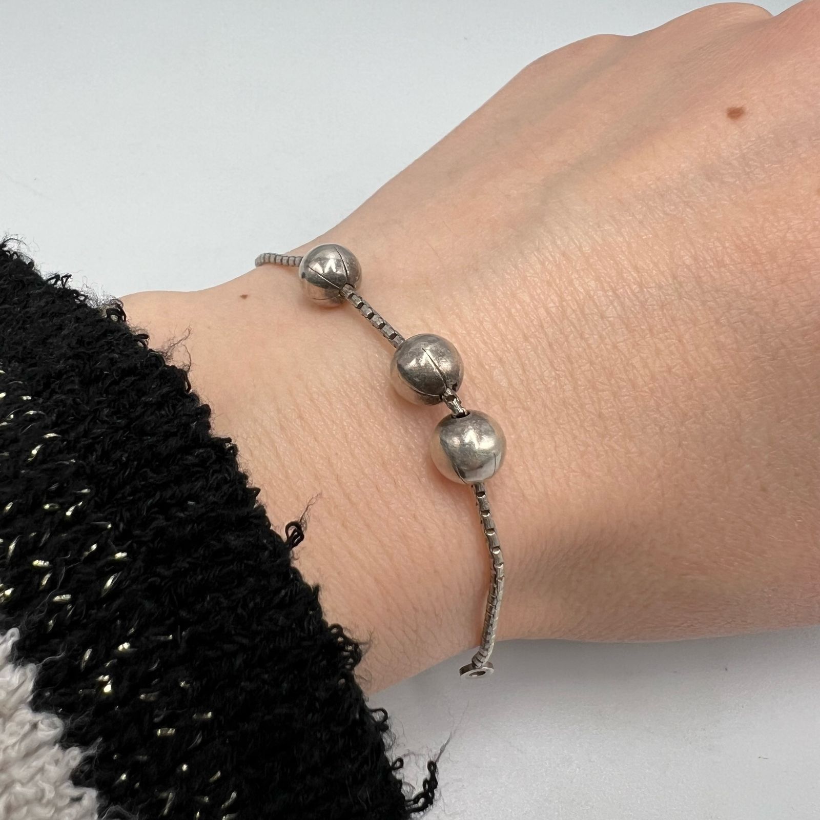 Sterling Silver Vintage Sterling Silver 925 Bracelet Retro Minima 3.7gr Size ONE SIZE - 6 Thumbnail
