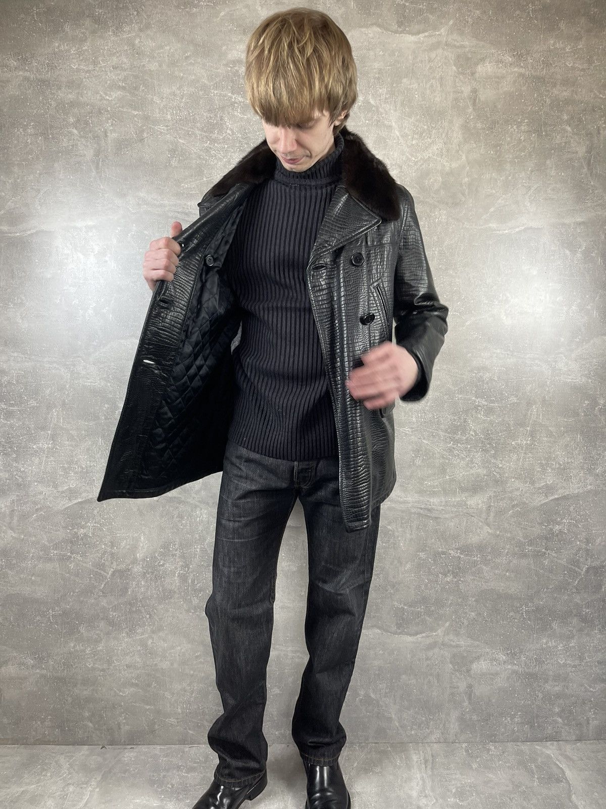 Mandelli Enrico Mandelli Real Fur Leather Doublebreatsed Jacket Coat Size US M / EU 48-50 / 2 - 5 Thumbnail