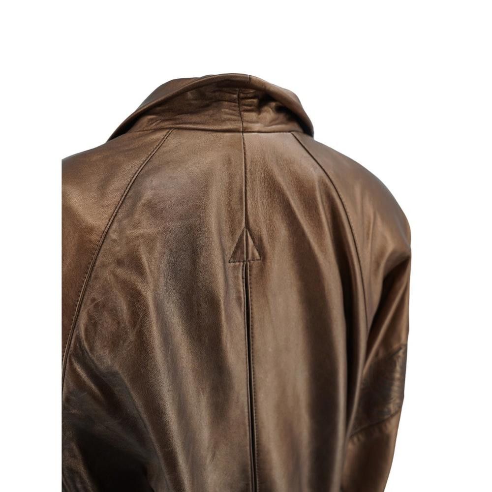 Designer Vintage Erez Metallic Brass Leather Jacket Size S Size S / US 4 / IT 40 - 5 Thumbnail