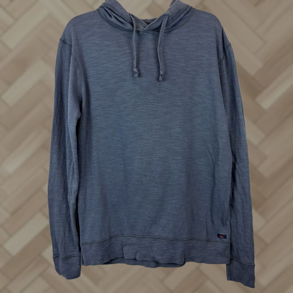 Faherty Faherty Hoodie Mens M Blue Solid Logo Hooded Cotton Knit Size US M / EU 48-50 / 2 - 1 Thumbnail
