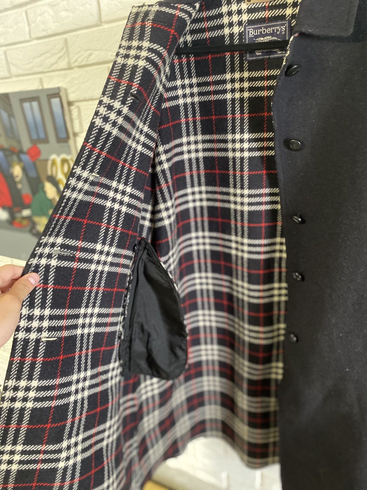 Burberry Burberrys Wool Coat, Double Face, Black, Flared Sle Size M / US 6-8 / IT 42-44 - 7 Thumbnail
