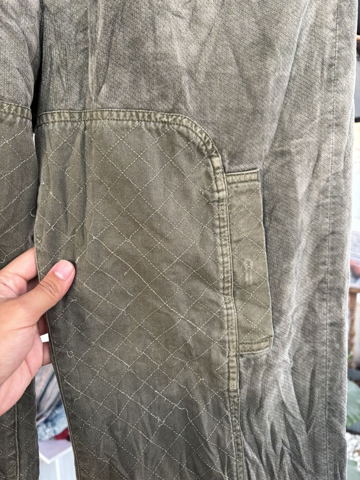 Homme Plisse Issey Miyake ISSEY MIYAKE WASHED GREEN PANELED PANTS Size US 30 / EU 46 - 7 Thumbnail