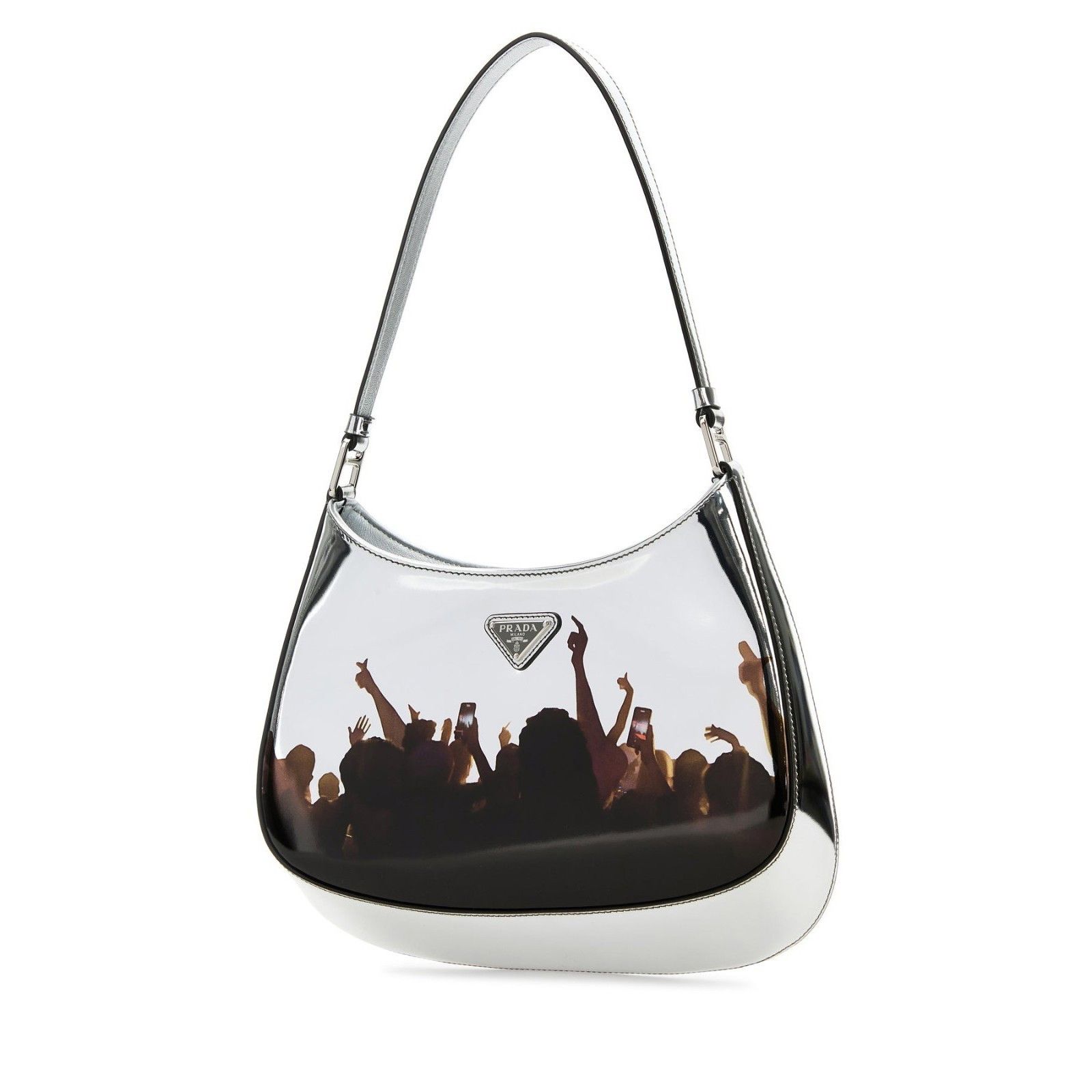 Prada PRADA Cleo Medium Metallic Silver Leather Shoulder Bag New A Size ONE SIZE - 2 Thumbnail