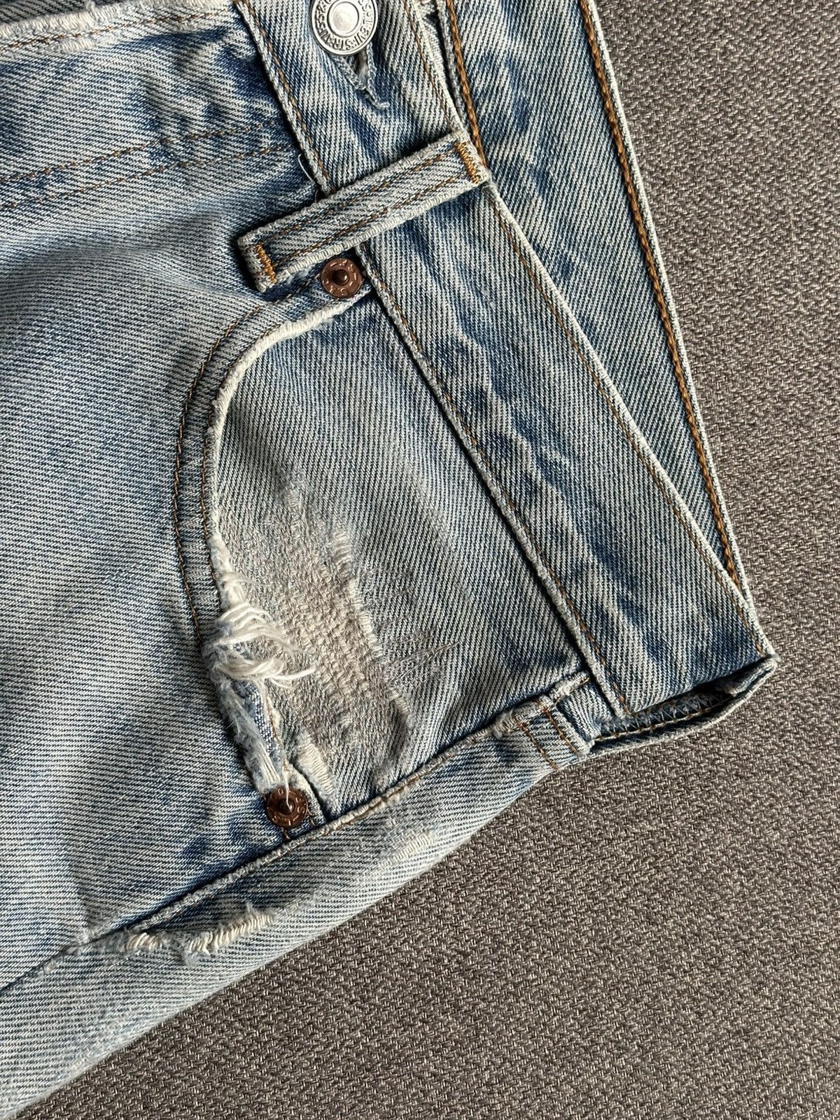 Levi's Levi's 501 repaired/stitched/sashiko distressed jeans Size US 28 / EU 44 - 7 Thumbnail