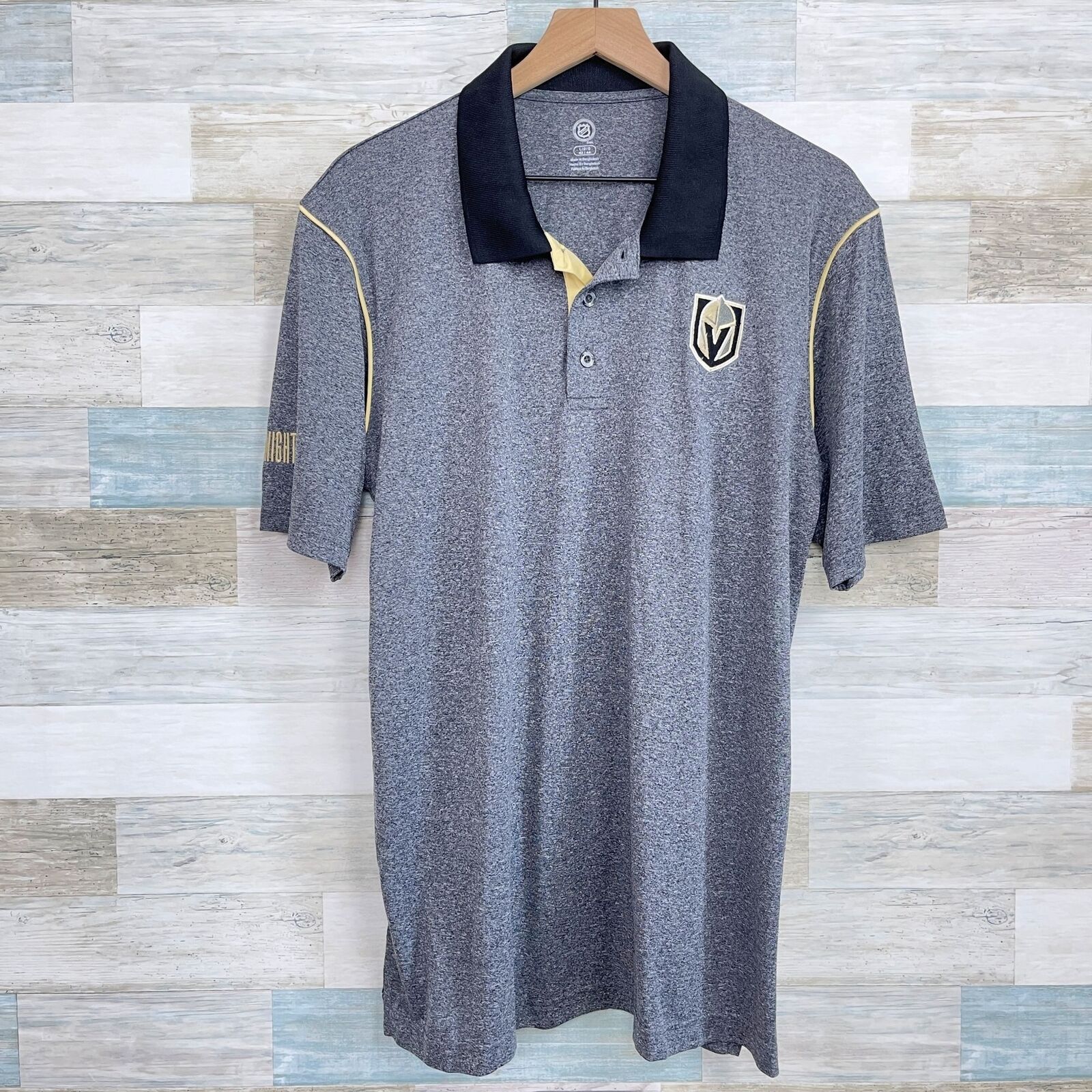 NHL Vegas Golden Knights NHL Polo Shirt Gray Licensed Mens M Size US M / EU 48-50 / 2 - 1 Thumbnail