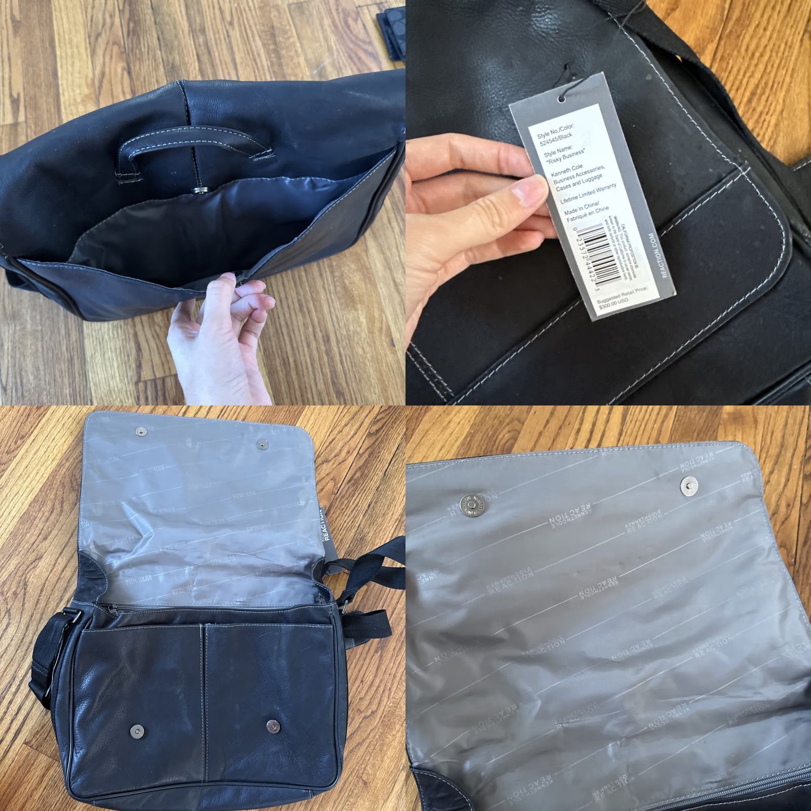 Kenneth Cole Kenneth Cole Reaction Colombian Leather Messenger Bag Dark Brown Medium Mens Leather Bag Size ONE SIZE - 8 Thumbnail