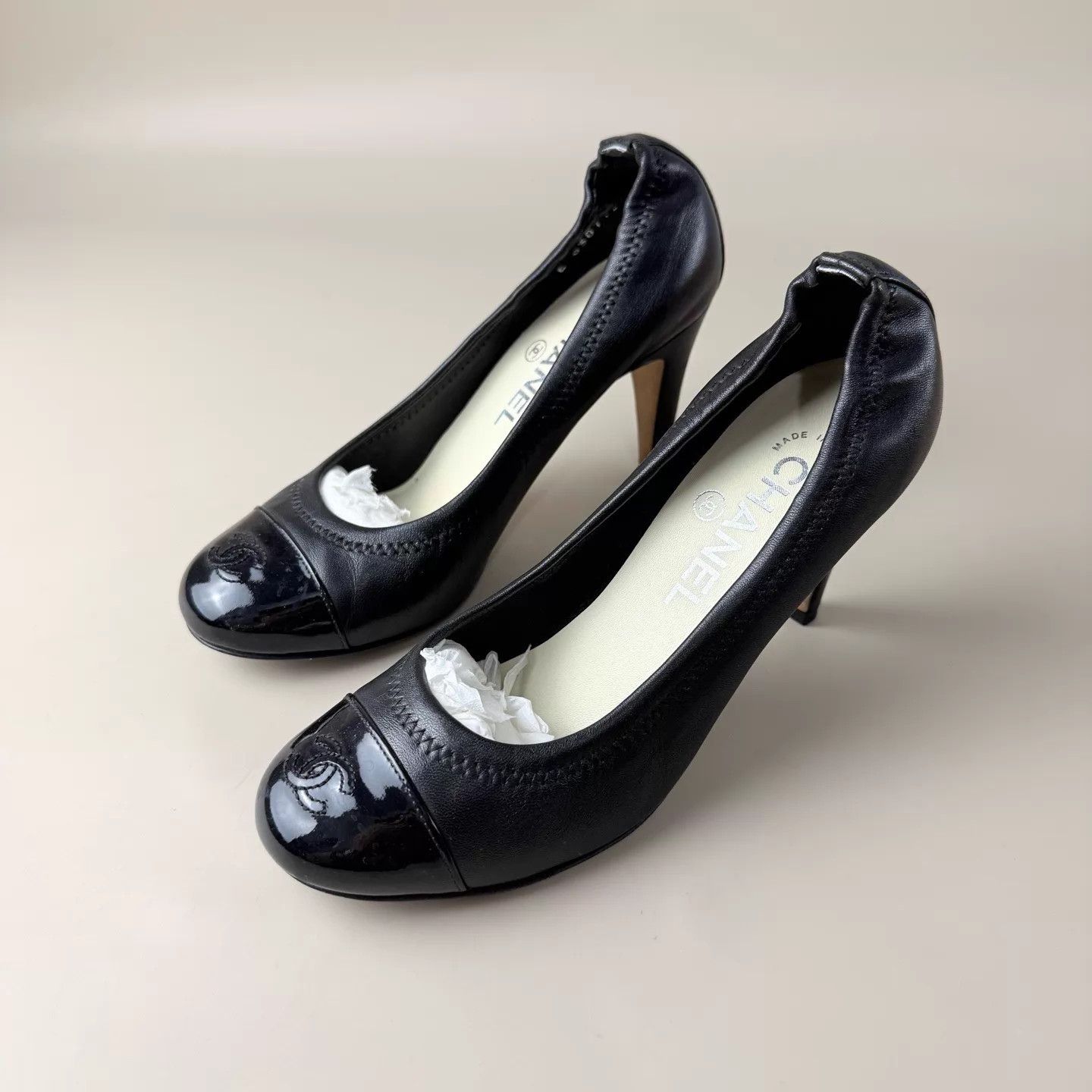 Chanel CHANEL CC Black Ballet Heels 36 95 New Size US 5.5 / IT 35.5 - 1 Thumbnail