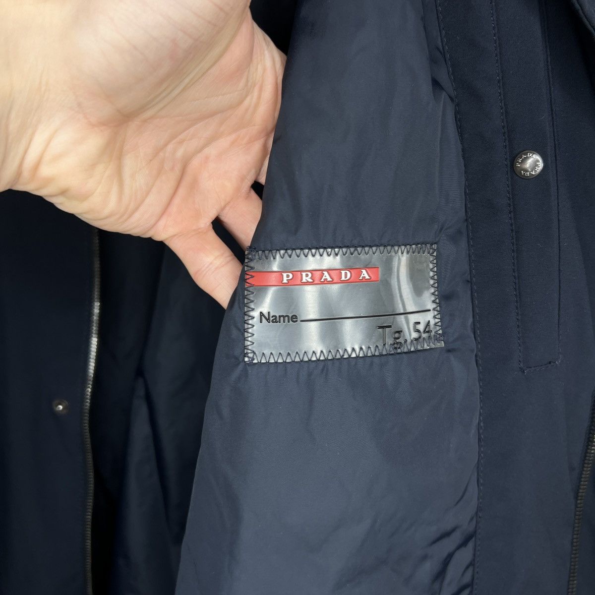 Prada Prada Nylon Jacket Wind Stopper Goretex Navy Red Logo Sleeve Size US L / EU 52-54 / 3 - 12 Thumbnail