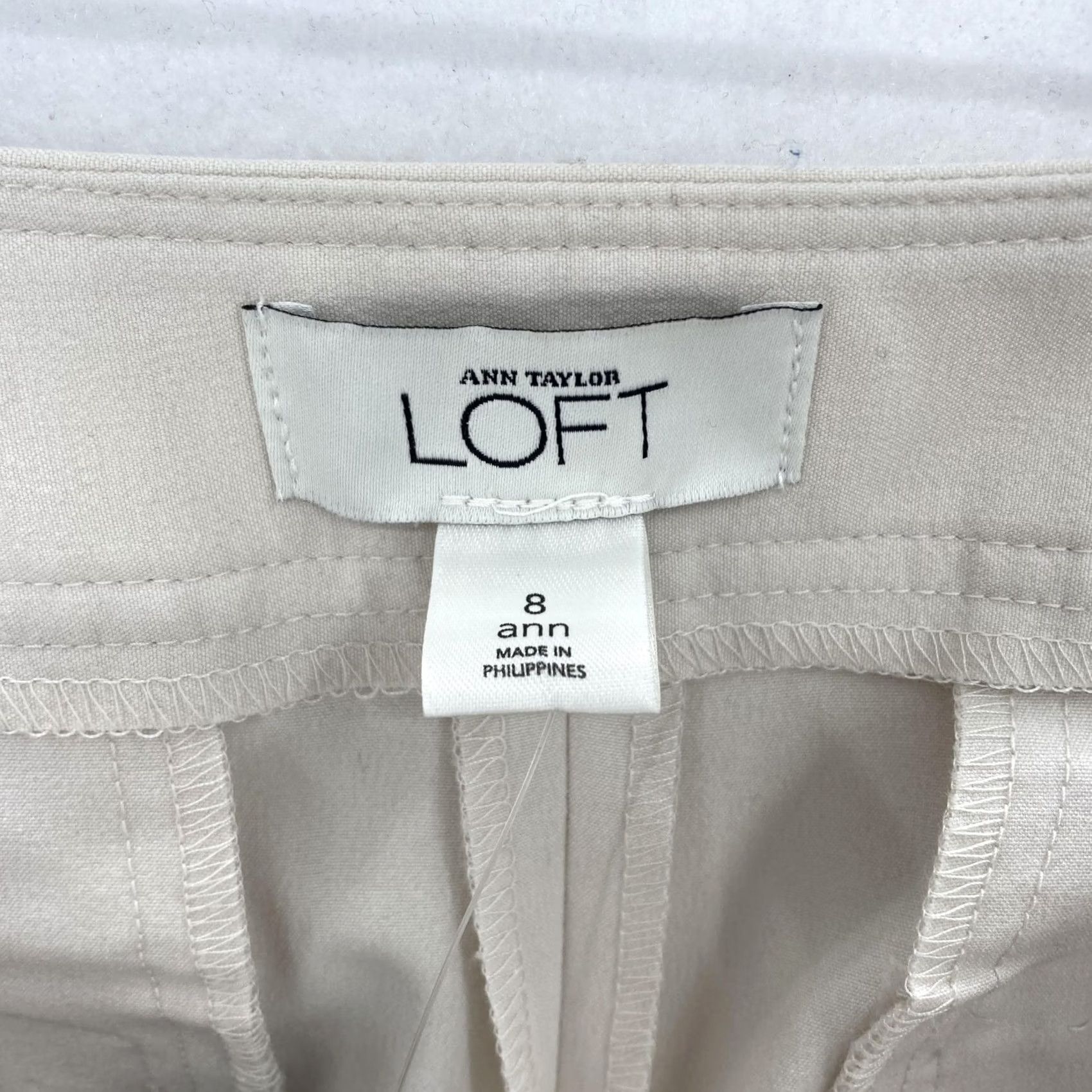 Loft Ann Taylor LOFT Pants Womens 8 Beige Flare Leg Stretch Dress Trousers Career NWT Size 30" / US 8 / IT 44 - 4 Thumbnail