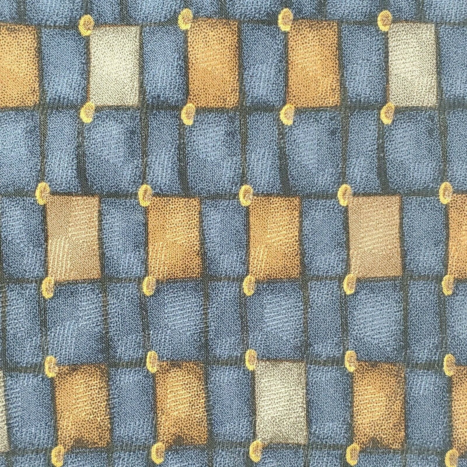 Vintage JZ Richards Blue Geometric Silk Tie Wide Size ONE SIZE - 2 Thumbnail