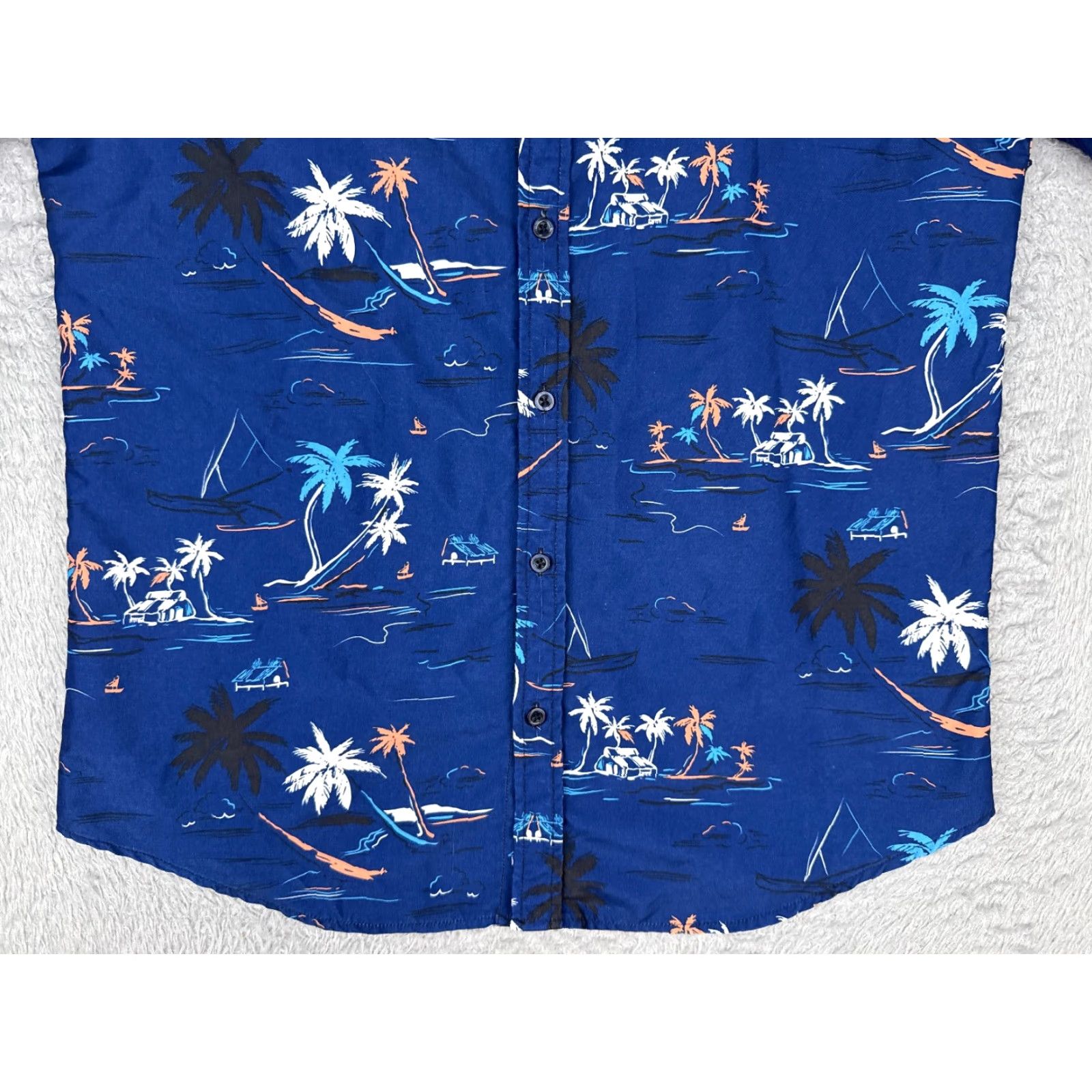 Sovereign Code Sovereign Code Shirt Men Medium Blue Button Up Hawaiian 100% Cotton Palm Hut Size US M / EU 48-50 / 2 - 5 Thumbnail