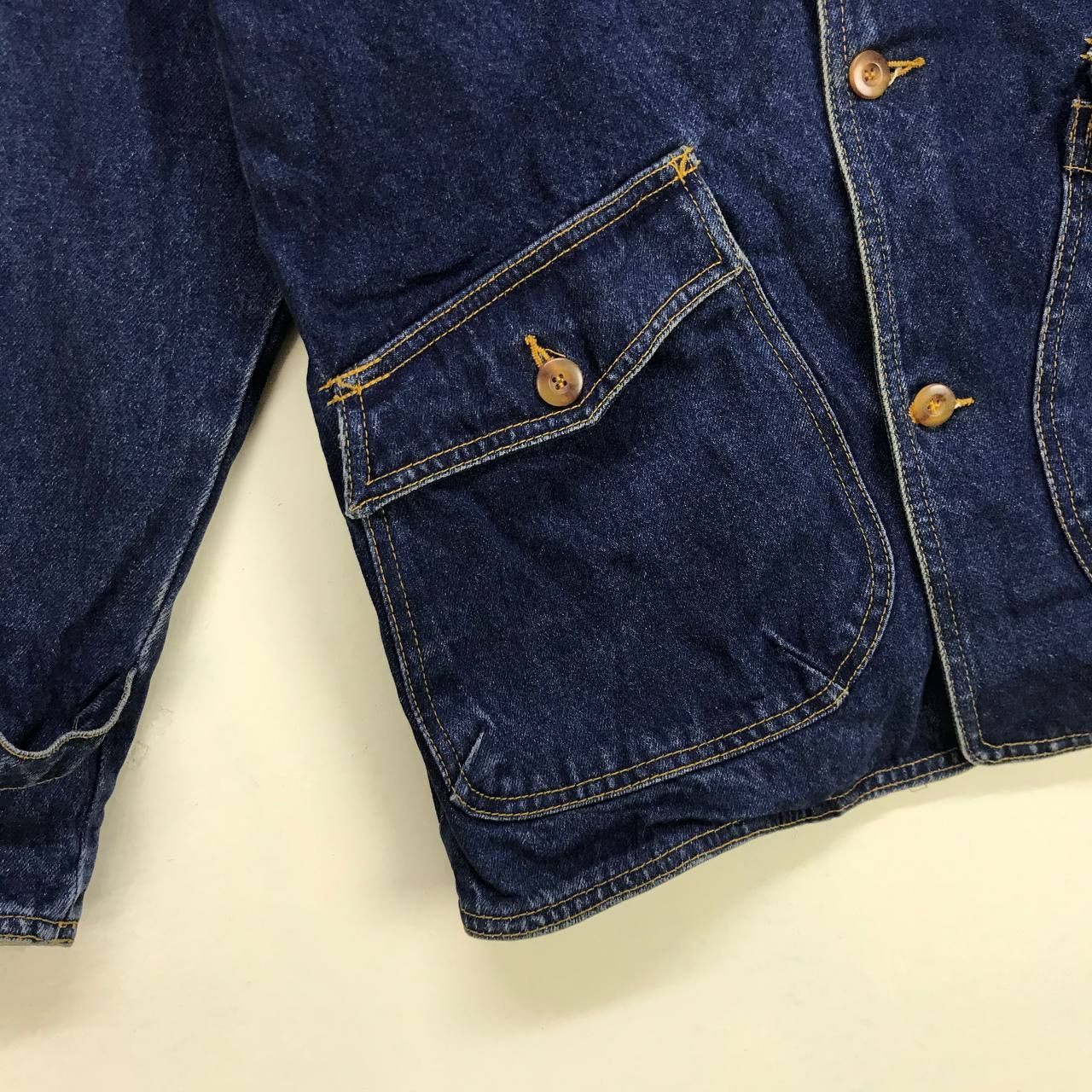 London Fog Vintage London Fog Collarless Denim Jacket Size US S / EU 44-46 / 1 - 8 Thumbnail