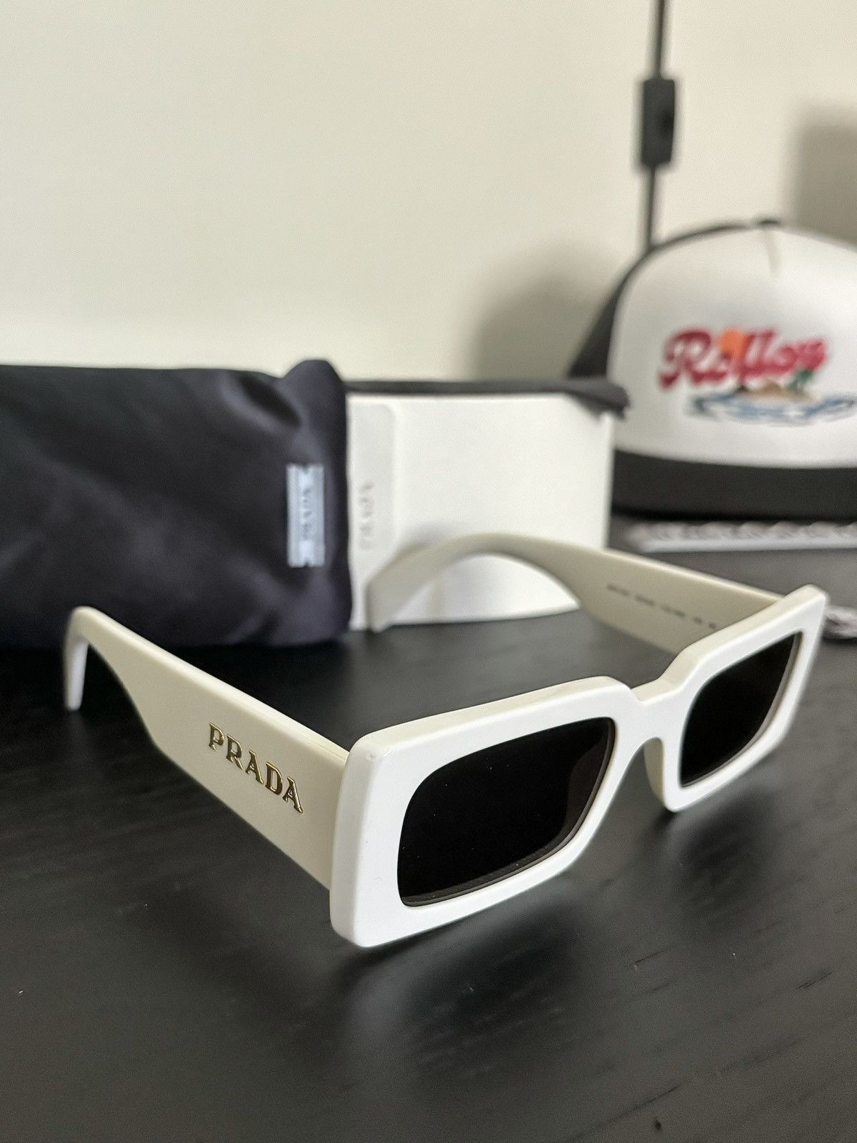 Prada PRADA WHITE DISCO SUNGLASSES Size ONE SIZE - 8 Thumbnail