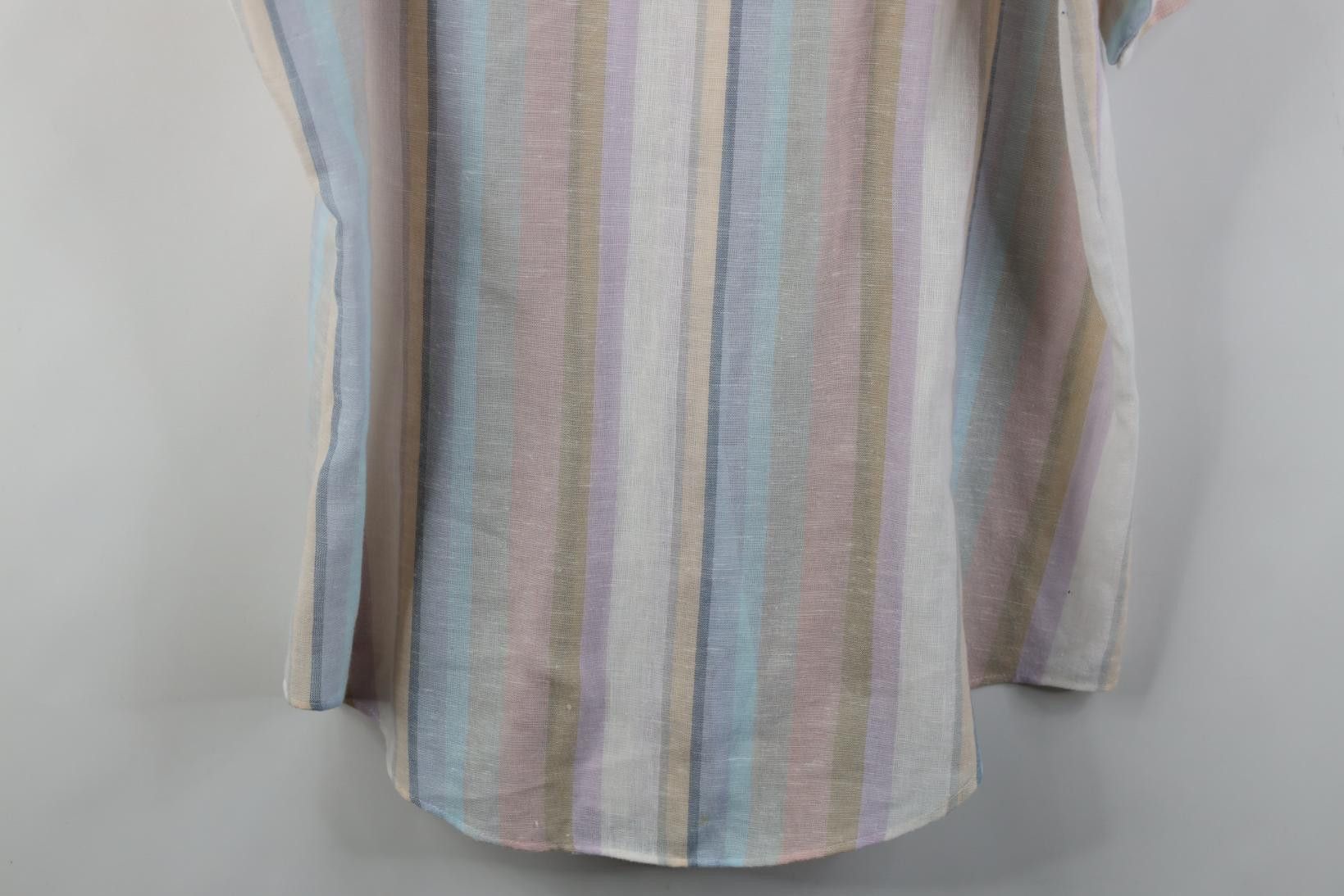 Vintage Vintage 70s Streetwear Knit Pastel Striped Button Shirt USA Size US L / EU 52-54 / 3 - 14 Thumbnail