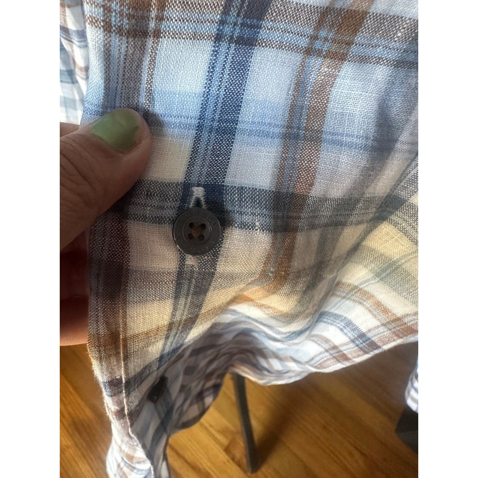 Robert Talbott Robert Talbott 100% Linen Plaid Button-Up Shirt Size US M / EU 48-50 / 2 - 7 Thumbnail
