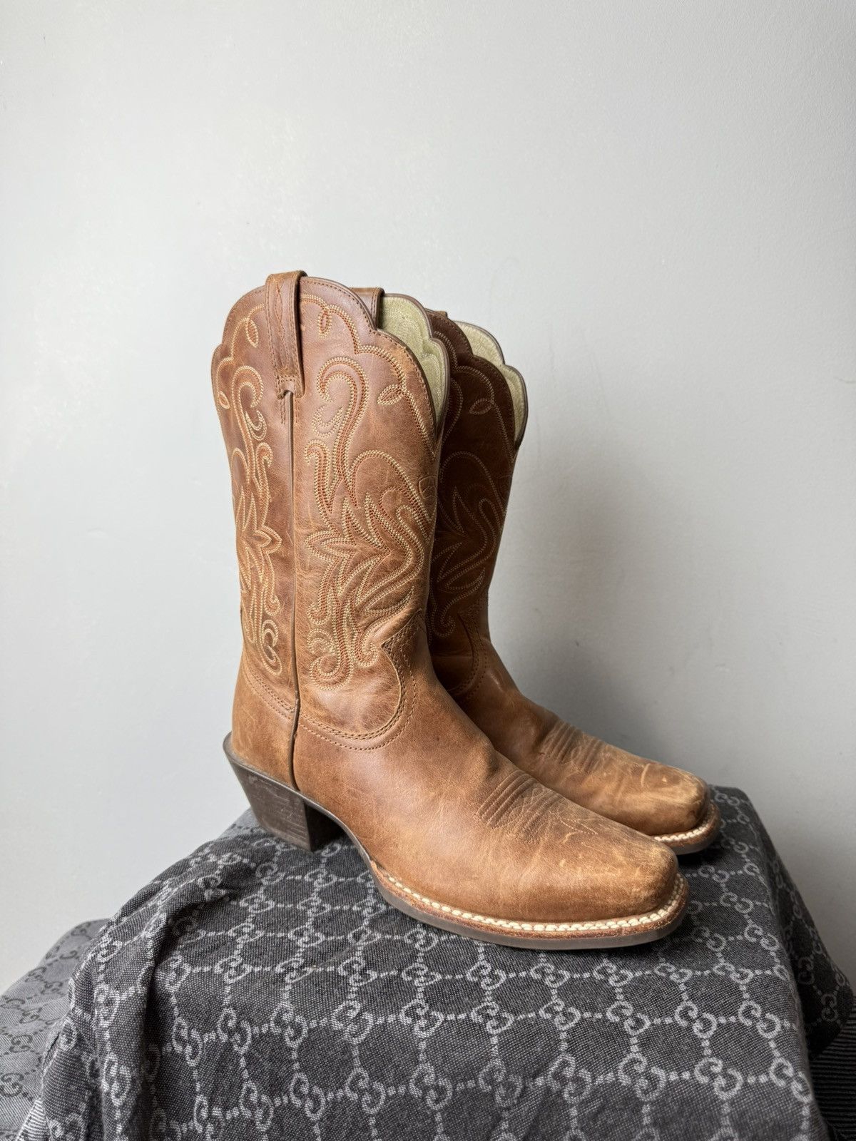 Cowboy Equipment 💥Rare! Vintage Ariat Western Leather Cowboy Boots Size US 8 / EU 41 - 5 Thumbnail