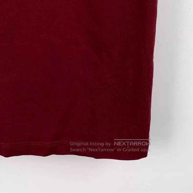 Loewe Loewe Dark red logo embroidered cotton round neck short sl Size L / US 10 / IT 46 - 4 Thumbnail