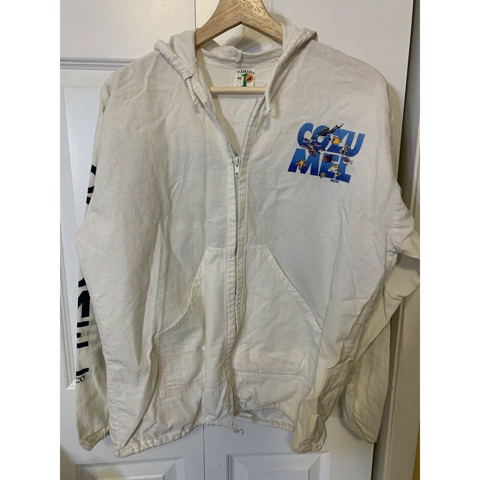 Other La Iguana Hoodie Full Zip Jacket Vtg 90 Cozumel Mexico Sz L Size US L / EU 52-54 / 3 - 4 Thumbnail