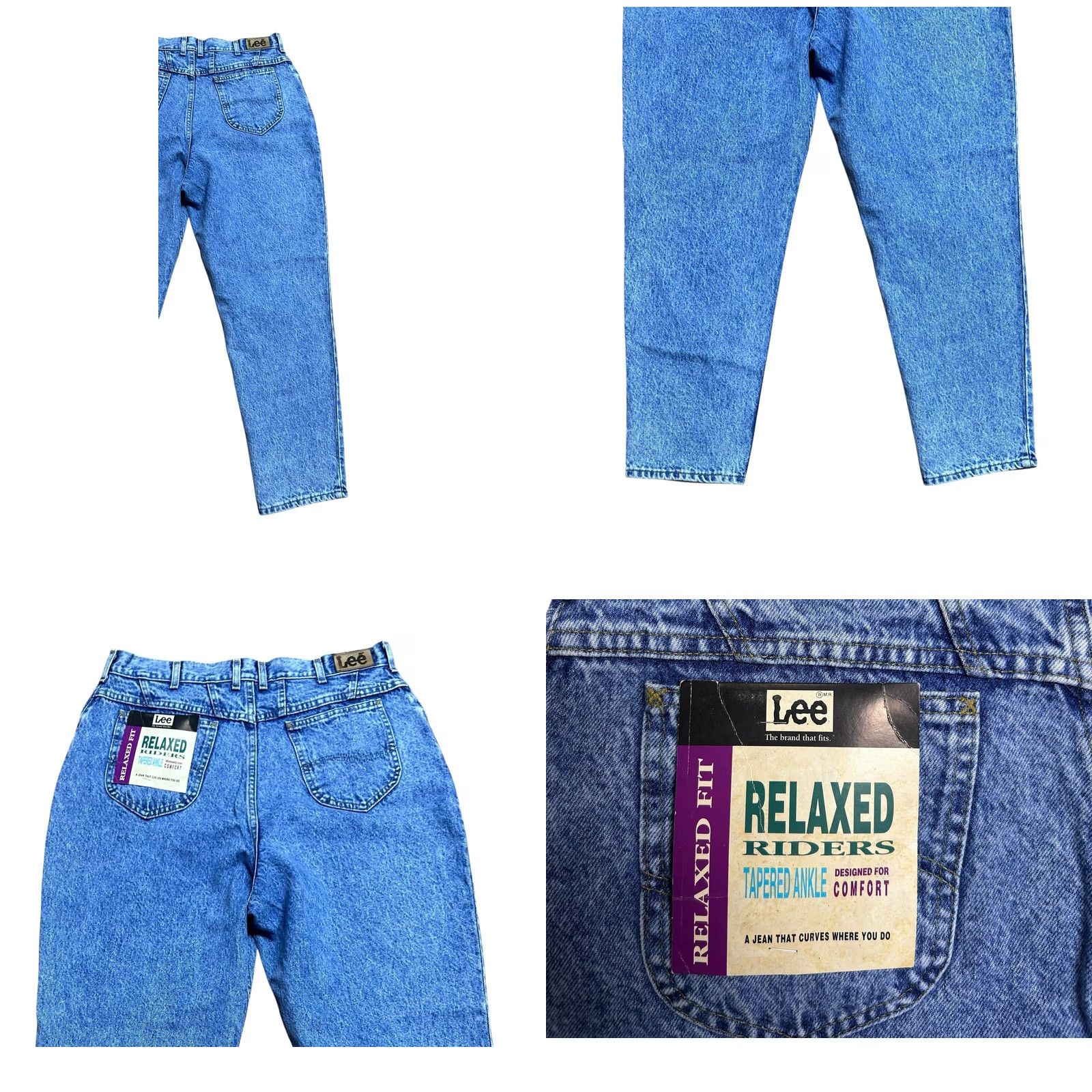 Lee VINTAGE Lee Stone Wash Tapered Jeans Women 90s High Rise 20 Denim Blue Size 42" / US 20 - 9 Thumbnail