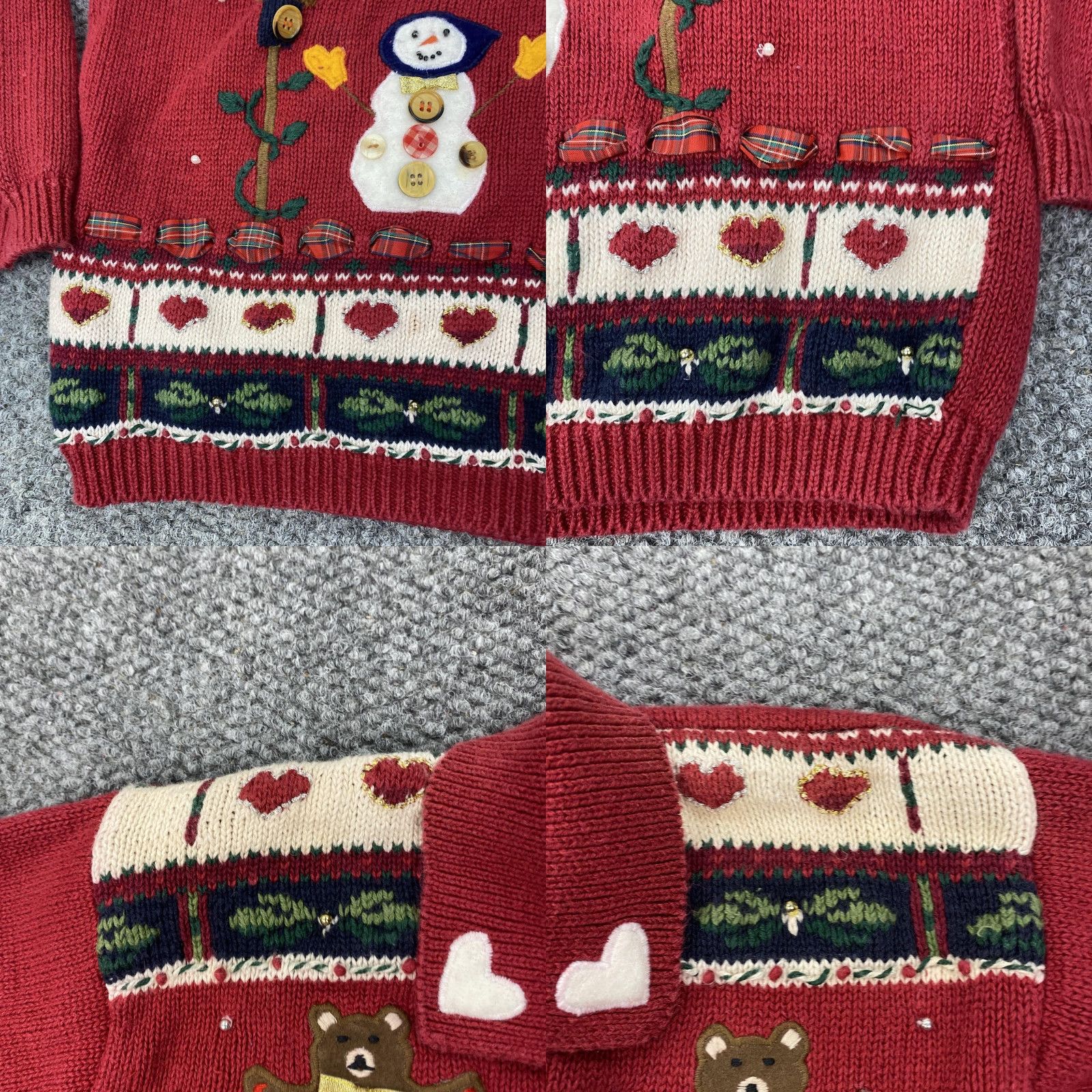Vintage VINTAGE Karen Scott Sweater Womens Large Red Hand Embroidered Holiday Bears Snowmen Hearts Fair Isle Pullover Christmas Womens Size L / US 10 / IT 46 - 8 Thumbnail