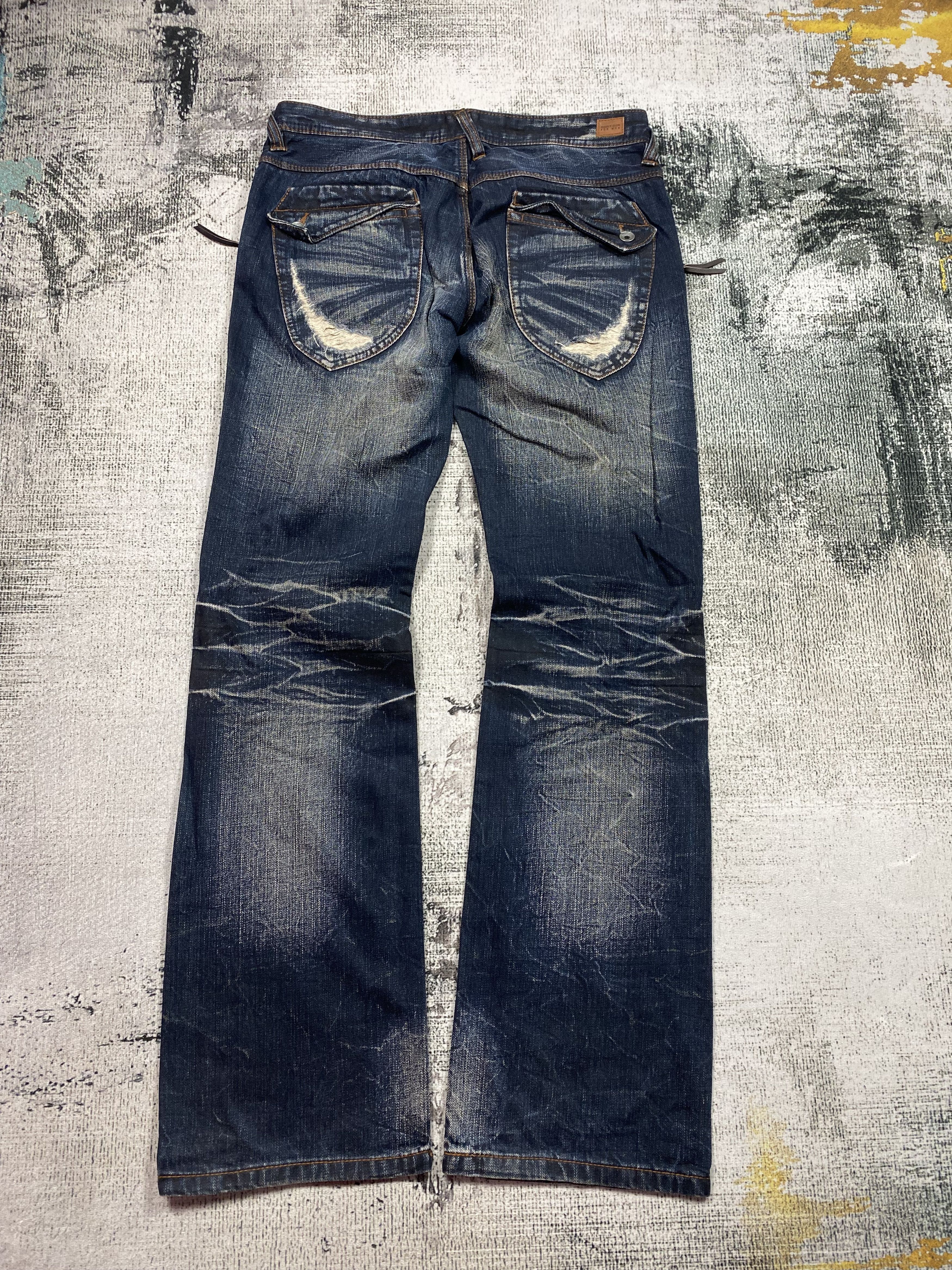Japanese Brand × Nicole Club Japanese Bootcut Pants Rusty Whiskers Distressed Denim Size US 32 / EU 48 - 1 Thumbnail