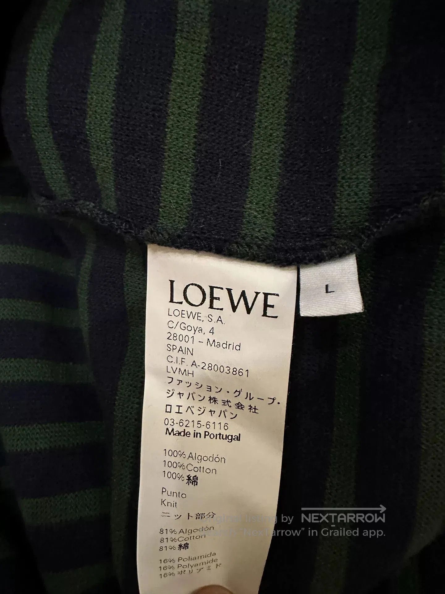 Loewe Loewe Striped Logo Fleece Sweater. Size US L / EU 52-54 / 3 - 4 Thumbnail