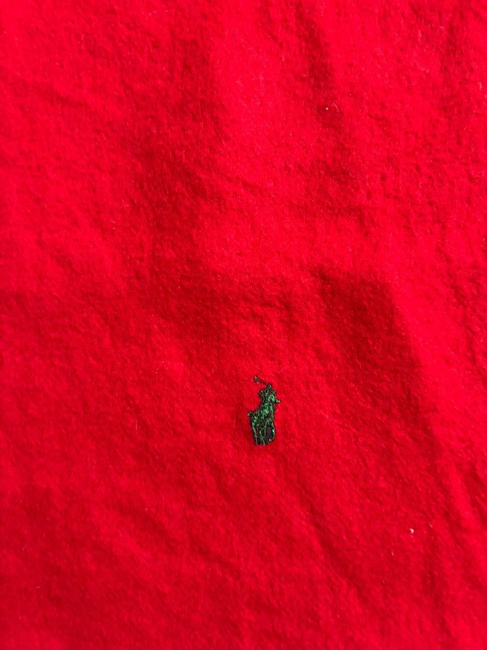 Polo Ralph Lauren POLO RALPH LAUREN Red 100% Wool Scarf Classic Logo Size ONE SIZE - 9 Thumbnail