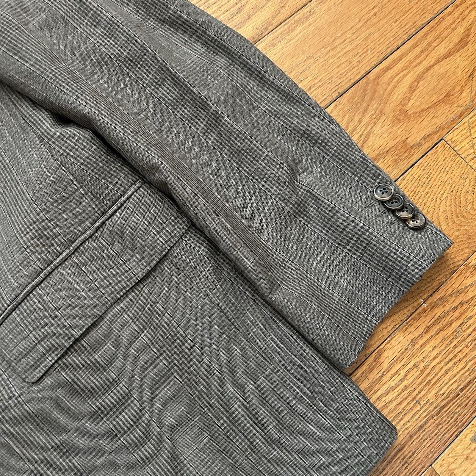Hugo Boss James Sharp 2 Super 100 Wool Plaid Suit Jacket Blazer 42R Size 42R - 3 Thumbnail