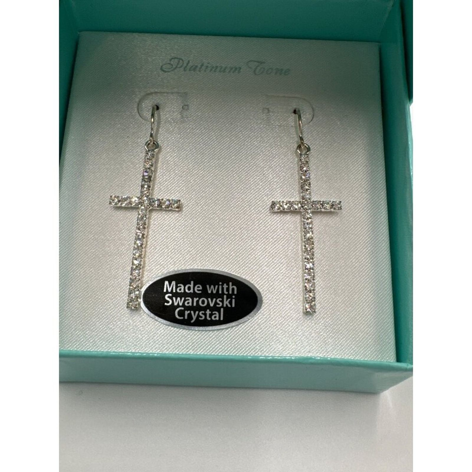 Swarovski Swarovski Crystal Cross Earrings Gift Box Size ONE SIZE - 4 Thumbnail